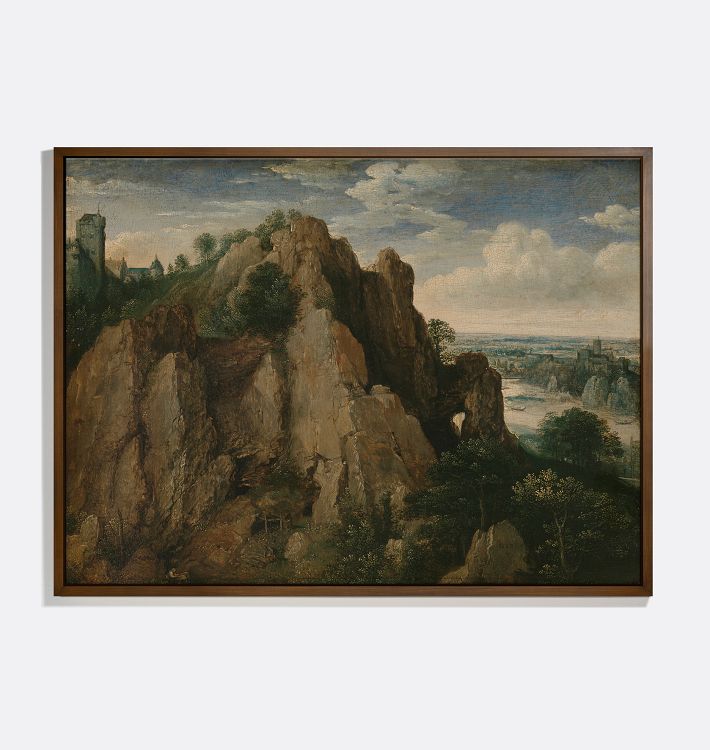 Mountainous Landscape Framed Reproduction Wall Art Print 13"x17" by Lucas van Valckenborch