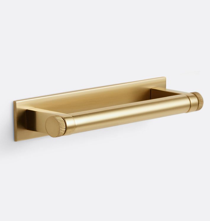 West Slope Drawer Pull with Rectangle Backplate - 4" - Aged Brass