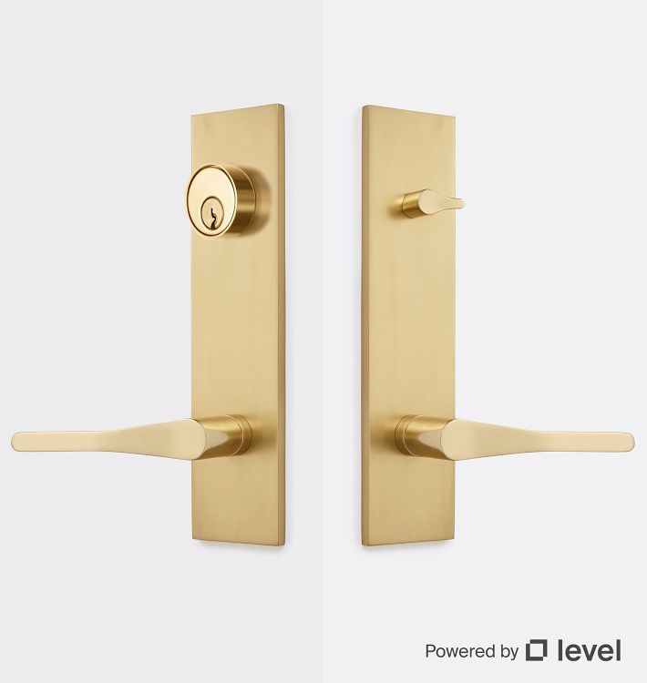 Richmond Brass Lever Exterior Door Set With Level Bolt Smart Lock - CP - CP