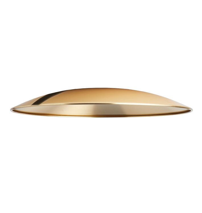 Brass Flat Dome Shade - 16" Diameter - Unlacquered Brass UNO