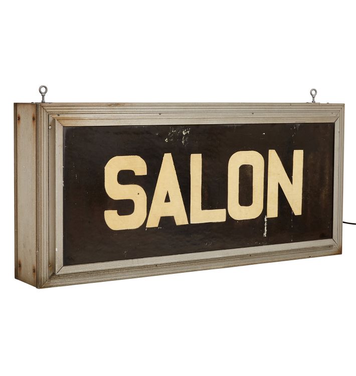 Double-Sided Vintage SALON Lighted Sign