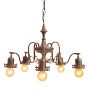 Vintage 5-Light Bare Bulb Chandelier