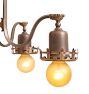 Vintage 5-Light Bare Bulb Chandelier