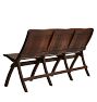 Vintage Oak 3-Seat Folding Bench