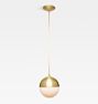 Palo Alto 8" Pendant, Brushed Satin - White Globe Shade - 26" Length