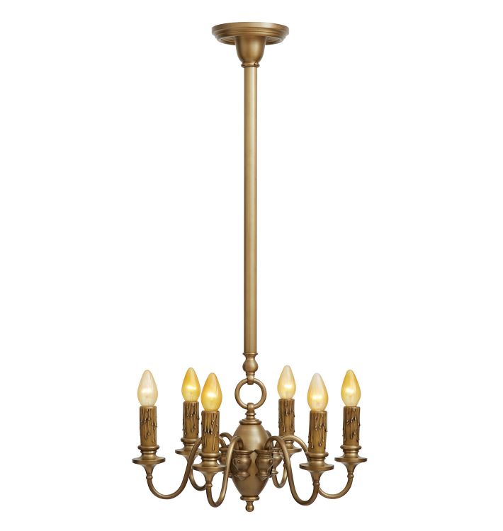 Five Light Colonial Revival Candle Chandelier, Circa 1920