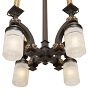 Vintage Arts &amp; Crafts 8-Light Converted Gas with Electric Chandelier