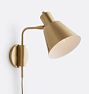 Cylinder Plug-In Sconce, Antique Brass - Antique Brass Shade