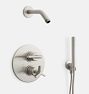 Blair Thermostatic Shower & Tub Set with Handshower, Brushed Nickel