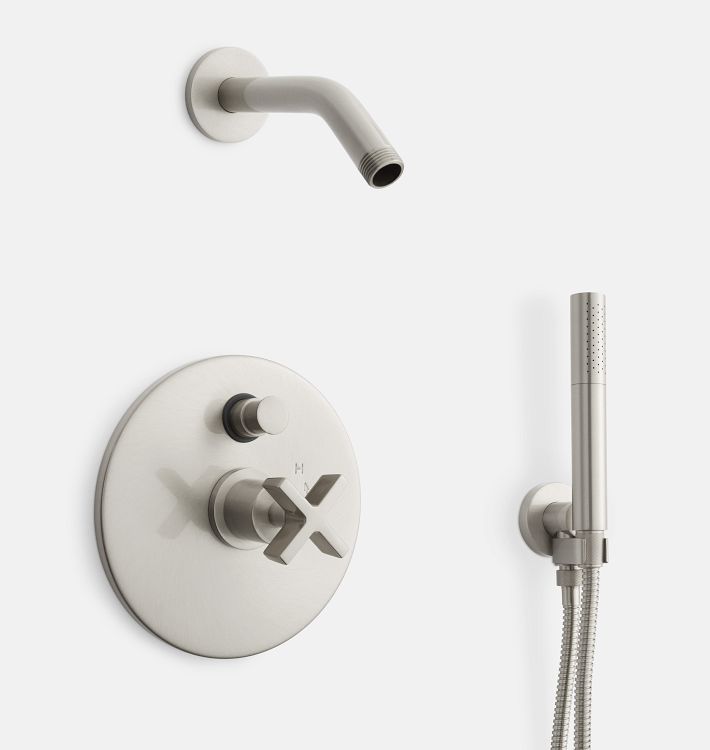 West Slope Pressure Balanced Shower Set with Handshower, Brushed Nickel