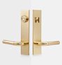 Tumalo Lever Handle Exterior Door Set, Aged Brass