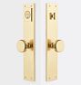 Blair Knob Exterior Door Set, Aged Brass