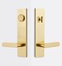 Bowman Lever Handle Exterior Door Set, Aged Brass