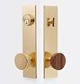 Tumalo Walnut Knob Exterior Door Set, Aged Brass