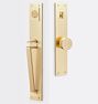 Tabor D-Handle & Square Knob Exterior Door Set, Left-Handed - Aged Brass