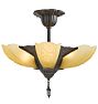 Vintage 5-Light Art Deco Slipper Shade Chandelier