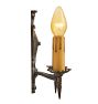 Pair of Vintage Gothic Revival Bronze Double Candle Sconces