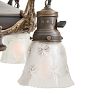 Vintage 4-Light Classical Revival Chandelier with Pressed Glass Starburst Shades