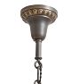Vintage 4-Light Classical Revival Chandelier with Pressed Glass Starburst Shades