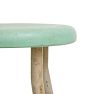 Vintage Industrial Stool with Seafoam Green Seat