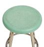 Vintage Industrial Stool with Seafoam Green Seat