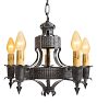 Vintage  Romance Revival 5-Light Strap Iron Candle Chandelier