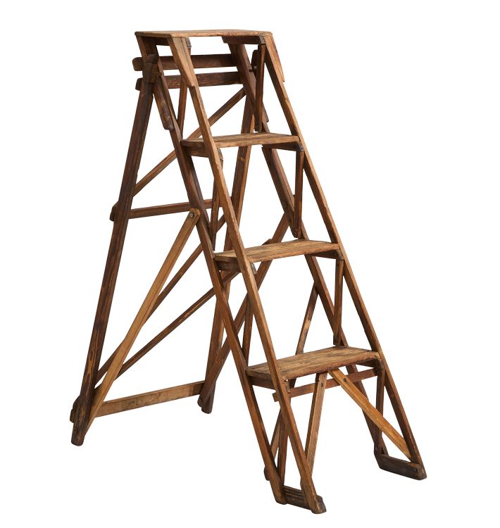 Vintage Pine Folding Ladder