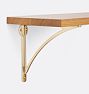 Arched Shelf Set White Oak, 1" x 10" x 24in - Unlacquered Brass