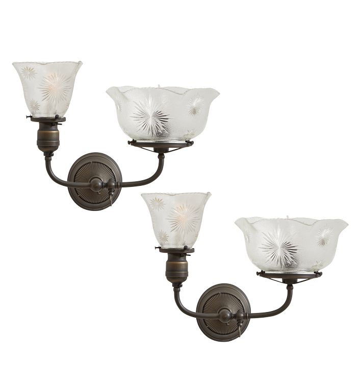 Pair of Vintage Converted Gas / Electric Sconces