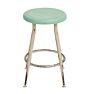 Vintage Industrial Stool with Seafoam Green Seat