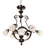 Breathtaking Figural Bronze Art Nouveau Chandelier