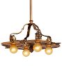 Finely Cast Classical Revival Bare Bulb Chandelier