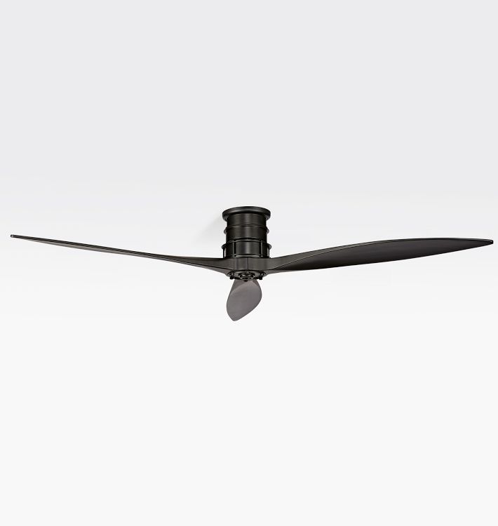 Falcon Semi-Flush Ceiling Fan, Matte Black & Matte Black Blade