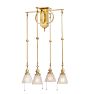 Arts & Crafts Chandelier in Polished Brass