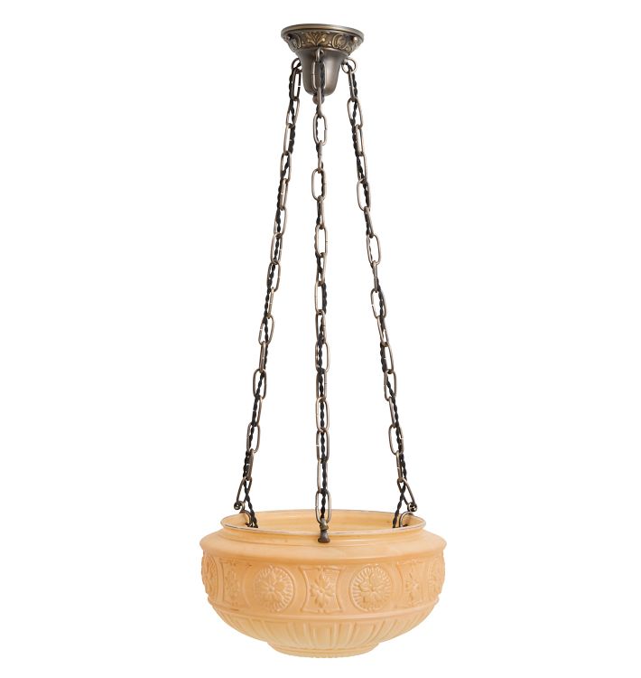 Vintage Classical Revival Gravity Hook Bowl Chandelier