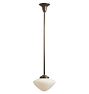 Vintage Art Deco Semi-Flush with Stylized Schoolhouse Shade