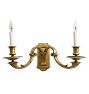 Pair of Vintage Colonial Revival Double Candle Sconces in Weighty Cast Brass