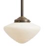 Vintage Art Deco Semi-Flush with Stylized Schoolhouse Shade