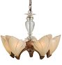 Vintage Art Deco Slipper Shade Chandelier with Glass Body