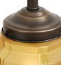 Burnished Antique Pendant With Vintage Art Deco Tiered Amber Crackle Glass Shade