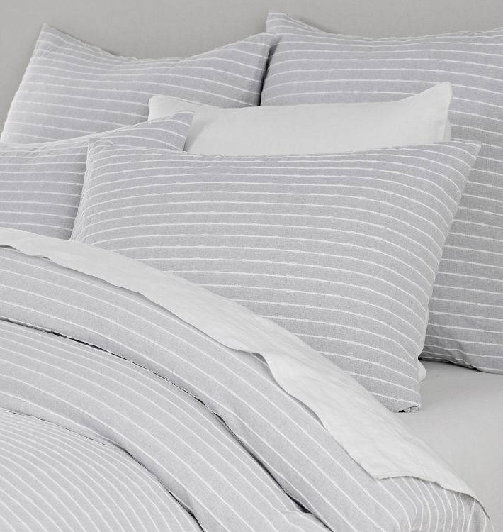 White Float Stripe Organic Duvet