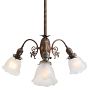 Antique 3-Arm Victorian Chandelier with Copper-Flashed Finish