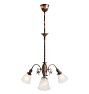 Antique 3-Arm Victorian Chandelier with Copper-Flashed Finish