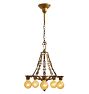 Vintage Classical Revival 5-Light Bare Bulb Chandelier