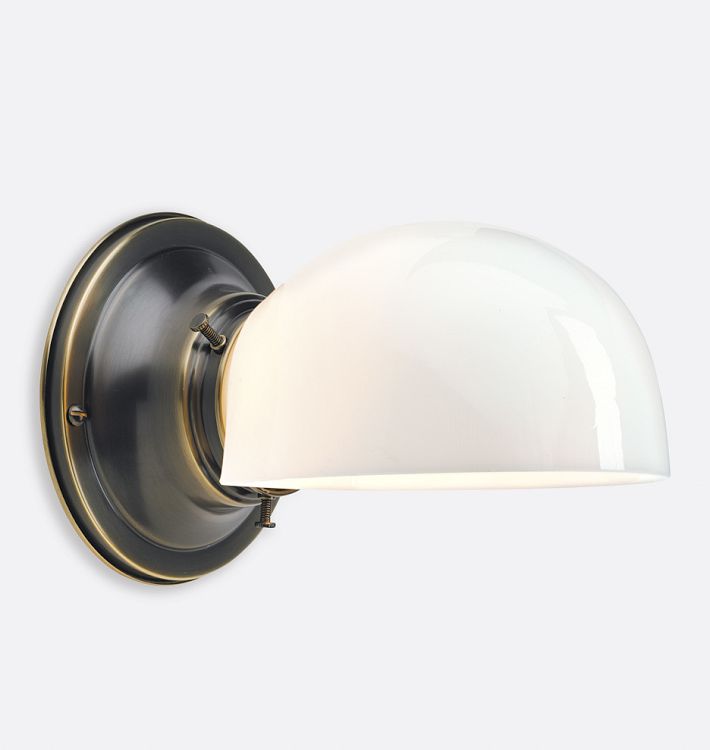 Thurman Sconce, Burnished Antique - Opal Clamshell Shade