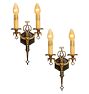 Pair of Vintage Romance Revival Double Candle Sconces