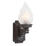 Vintage Classical Revival Cast Iron Sconce with Etched Glass Torch Shade