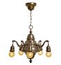 Vintage Classical Revival 5-Light Bare Bulb Chandelier