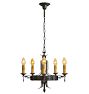Vintage 5-Light Strap Iron Romance Revival Chandelier