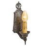 Pair of Vintage Romance Revival Candle Sconces with Faux Hammered Texture